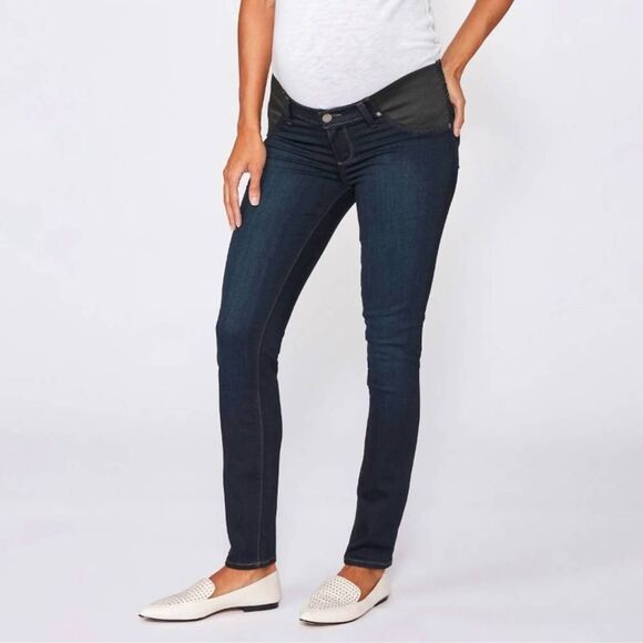 PAIGE Maternity Side Panel Verdugo Ankle Jeans in Mona Dark Wash Size 25 - Picture 4 of 16